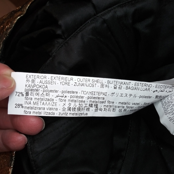 Zara Black & Gold Lame´ Puffed Sleeve Special Occasion Cropped Top - Picture 13 of 15